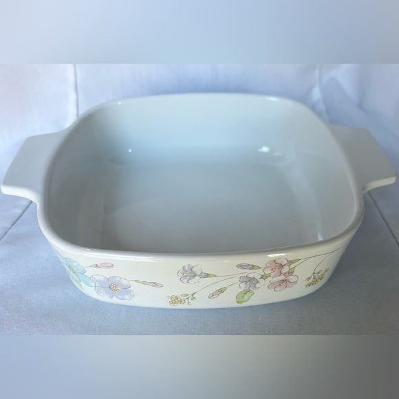 Corningware Pastel Bouquet 1 Liter Square Baking Casserole Serving Dish 1980s - Picture 7 of 13